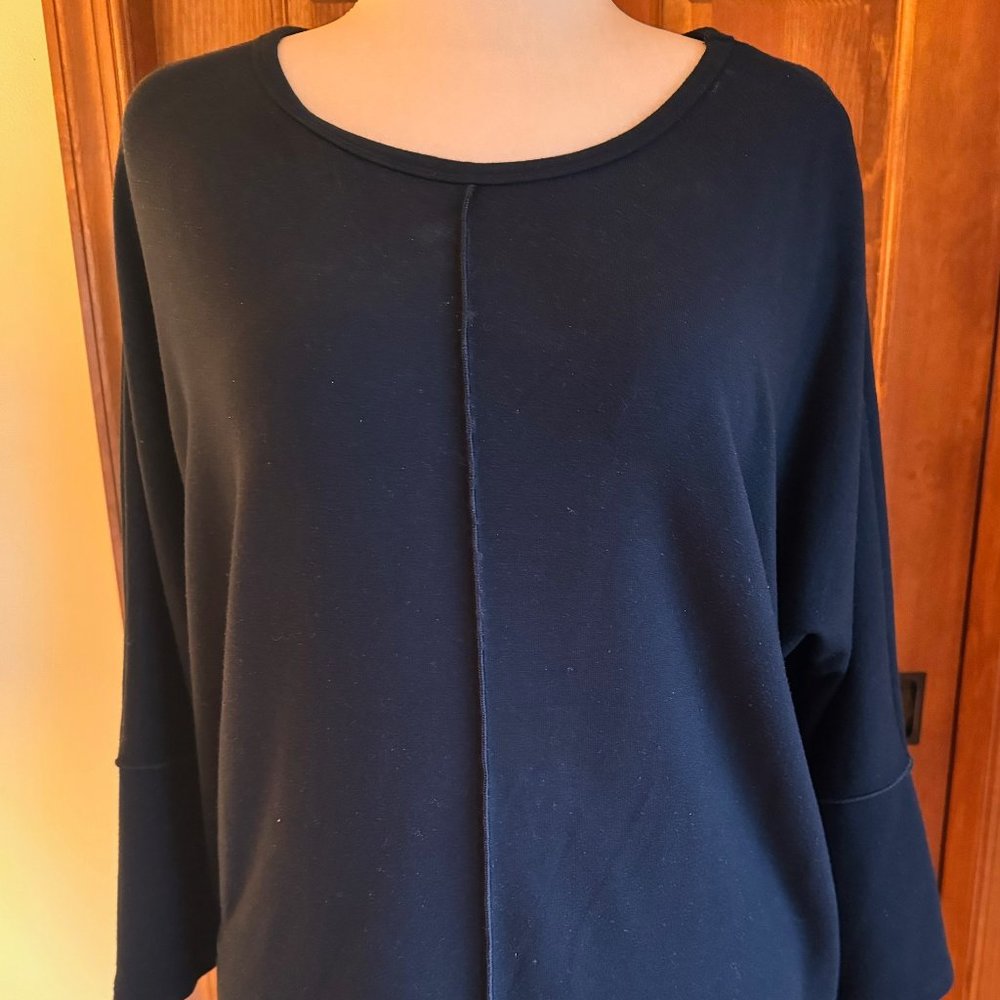 Spanx Perfect Length Dolman 3/4 Sleeve Top, Black, Sz L